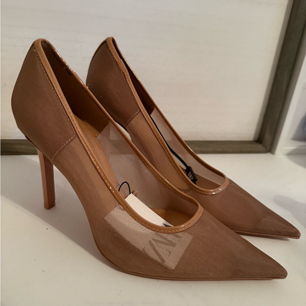 Zara Tan Women's mesh Heels